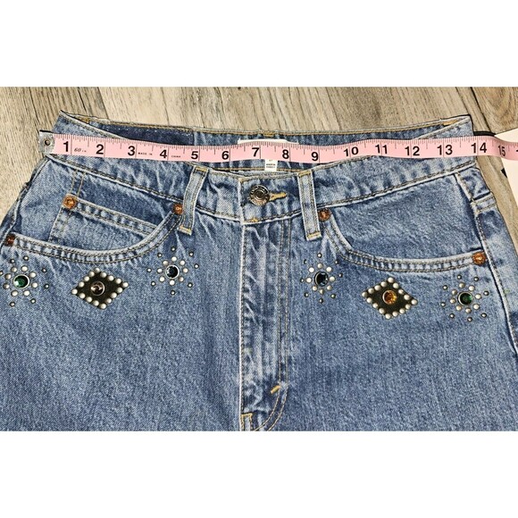 REDONE Size 27 70's Straight Jeweled Stoned Indigo Jeans Western Festival $615 - Picture 12 of 16